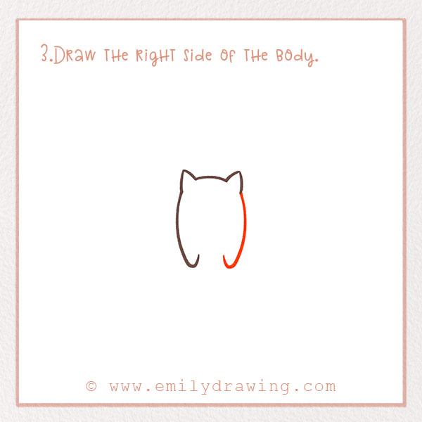 How to Draw a Bat - Step 3 – Draw the right side of the body.