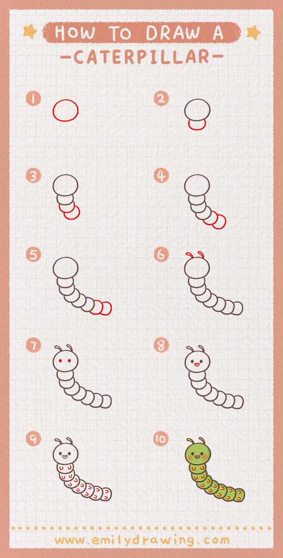 Preview of step by step caterpillar tutorial