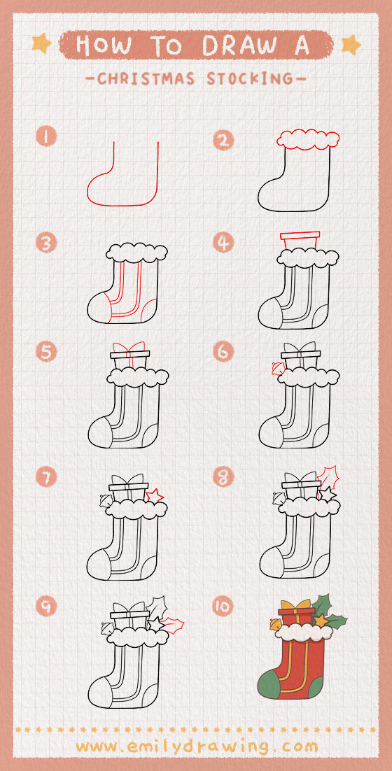 Preview of step by step christmas stocking tutorial