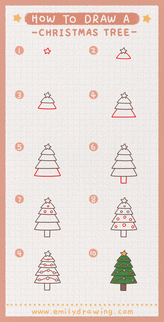 Preview of step by step christmas tree tutorial