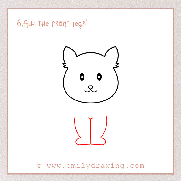 How to Draw a Dog - Step 6 – Add the front legs!