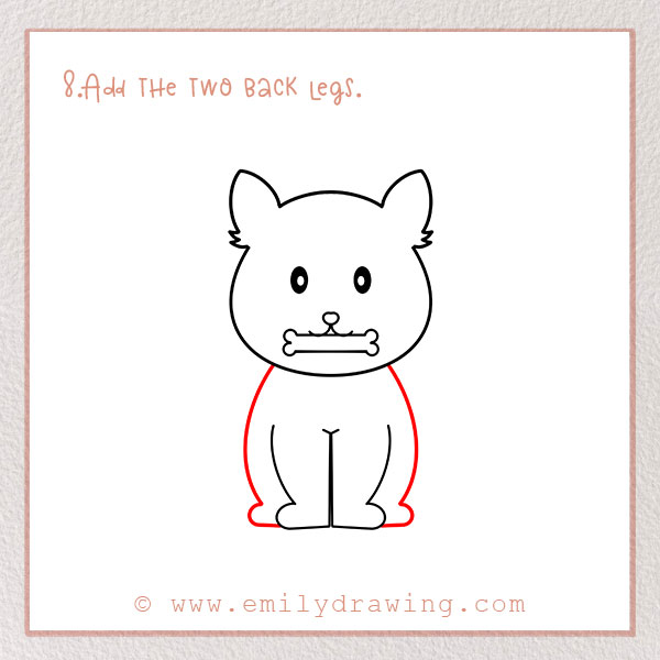 How to Draw a Dog - Step 8 – Add the two back legs.