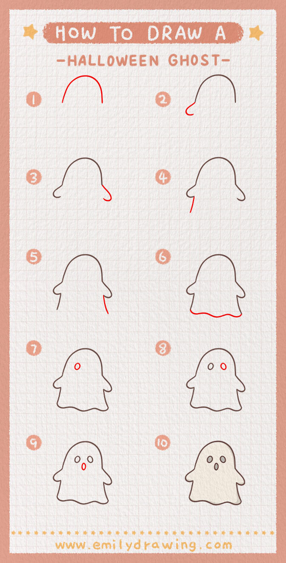 Preview of step by step halloween ghost tutorial