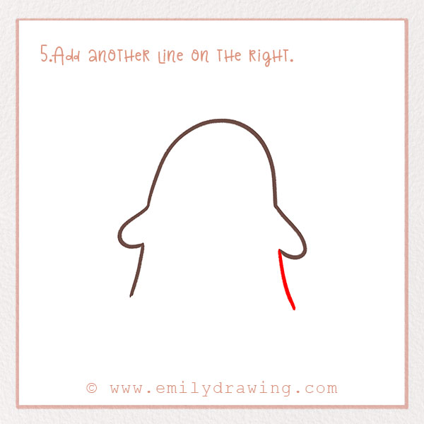 How to Draw a Halloween Ghost - Step 5 – Add another line on the right.