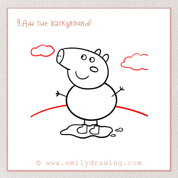 How to Draw Peppa Pig - Step 9 – Add the background!