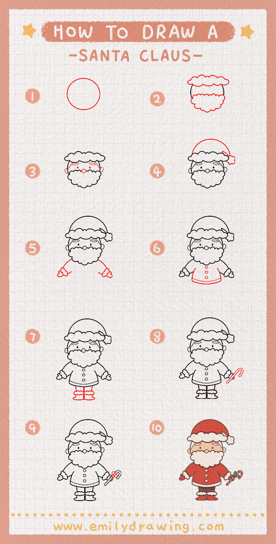 Preview of step by step Santa Claus tutorial 