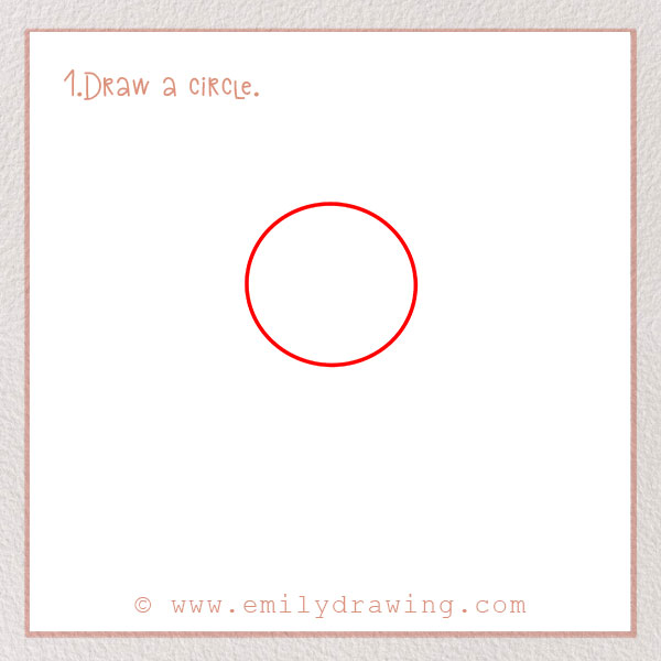 How to Draw Santa Claus - Step 1 – Draw a circle.