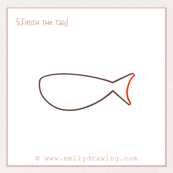 How to Draw a Shark - Step 5 – Finish the tail!