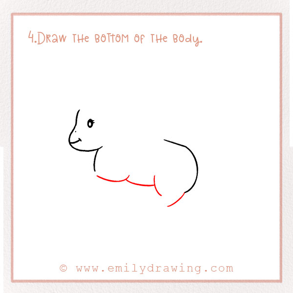 How To Draw a Unicorn - Step 4 - Draw the bottom of the body. 