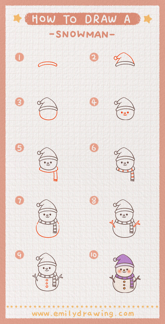 Preview of step by step snowman tutorial