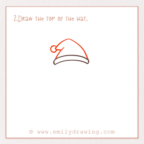 How to Draw a Snowman - Step 2 – Draw the top of the hat.