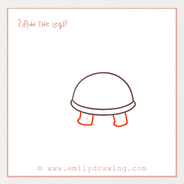 How to Draw a Turtle - Step 3 – Add the legs!