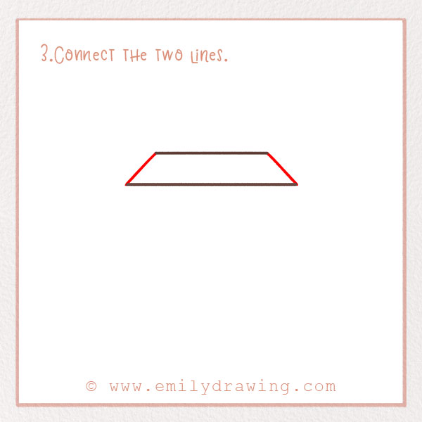 How to Draw a Diamond - Step 3 – Connect the two lines.