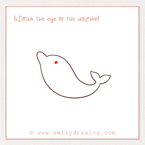 How to Draw a dolphin - Step 6 – Draw the eye of the dolphin!