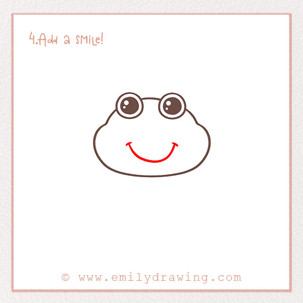 How to Draw a Frog - Step 4 – Add a smile!