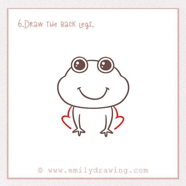 How to Draw a Frog - Step 6 – Draw the back legs.