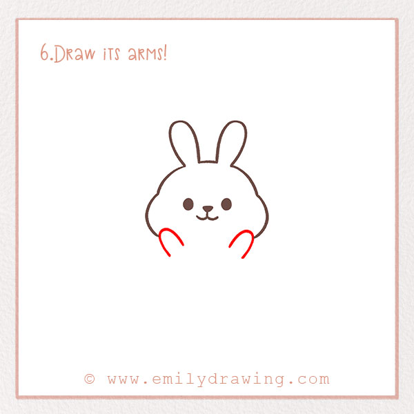 How to Draw a Bunny - Step 6 – Draw its arms!