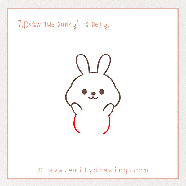 How to Draw a Bunny - Step 7 –  Draw the bunny’s belly.