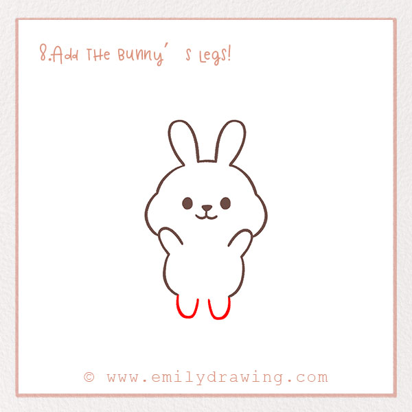 How to Draw a Bunny - Step 8 – Add the bunny’s legs!