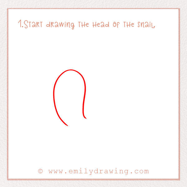 How to Draw a Snail - Step 1 – Start drawing the head of the snail.