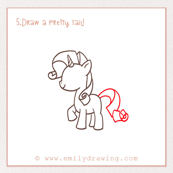 How to Draw a My Little Pony - Step 5 – Draw a pretty tail!