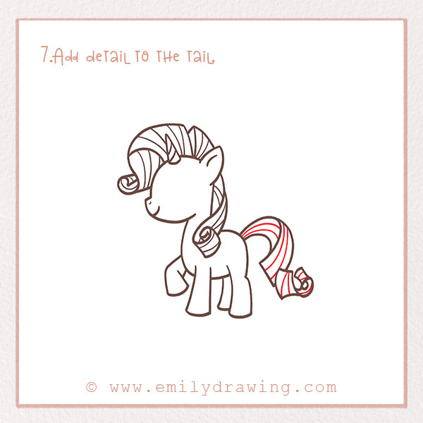 How to Draw a My Little Pony - Step 7 – Add detail to the tail.