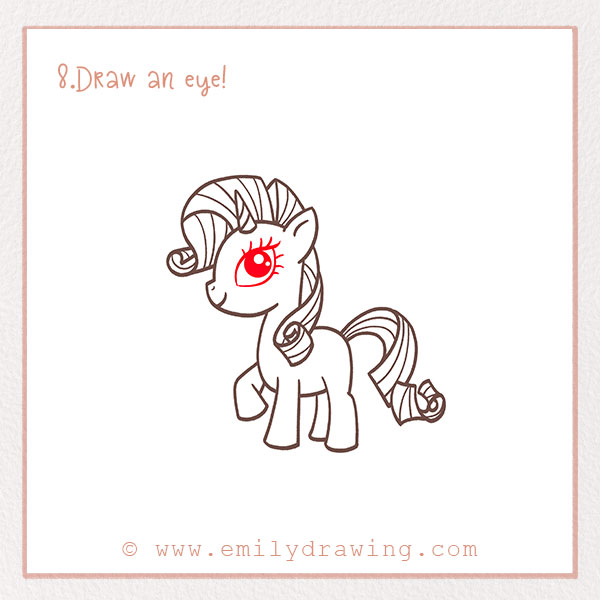 How to Draw a My Little Pony - Step 8 – Draw an eye!