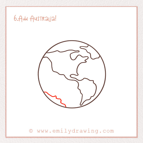 How to Draw earth - Step 6 – Add Australia!