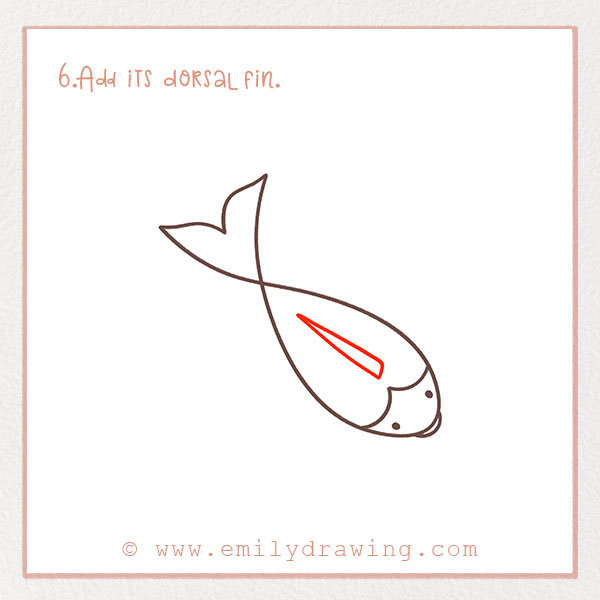 How to Draw a Koi Fish - Step 6 – Add its dorsal fin.