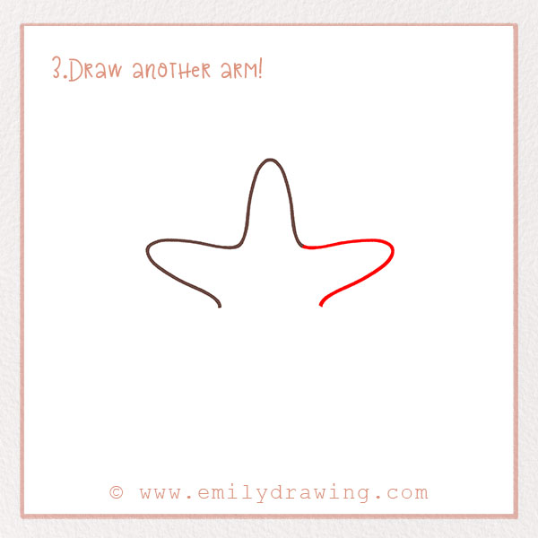 How to Draw a Starfish - Step 3 – Draw another arm!