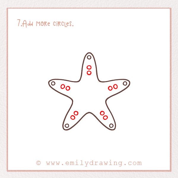 How to Draw a Starfish - Step 7 – Add more circles.