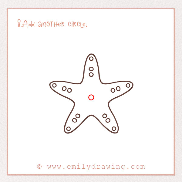 How to Draw a Starfish - Step 8 – Add another circle.