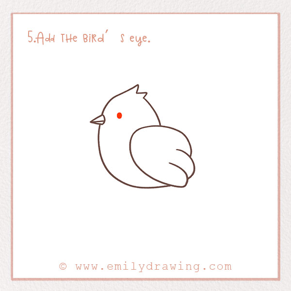 How to Draw a Bird - Step 5 – Add the bird’s eye.