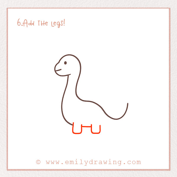 How to Draw a Dinosaur - Step 6 – Add the legs!