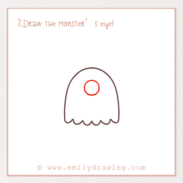 How to Draw a Monster - Step 3 – Draw the monster’s eye!