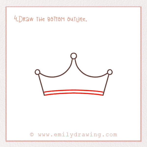 How to Draw a Crown - Step 4 - Draw the bottom outline.