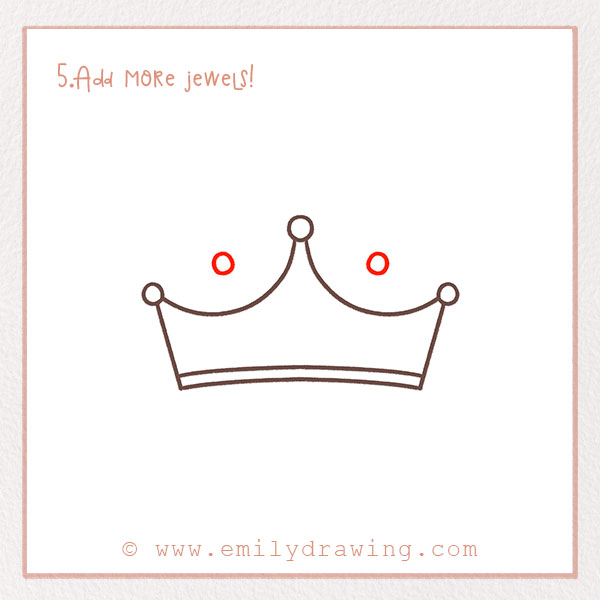 How to Draw a Crown - Step 5 - Add more jewels!