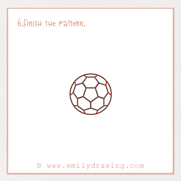 How to Draw a Football - Step 6 – Finish the pattern.