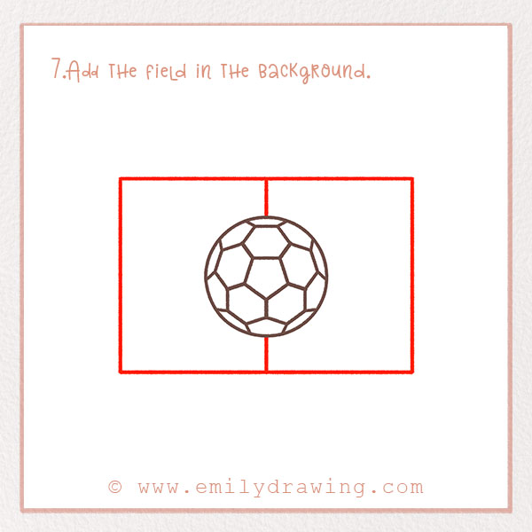 How to Draw a Football - Step 7 – Add the field in the background.