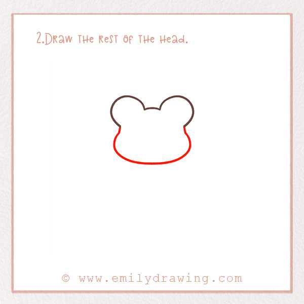 How to Draw a Mouse - Step 2 – Draw the rest of the head.