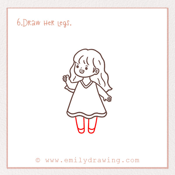 How to Draw a Fairy - Step 6 – Draw her legs.