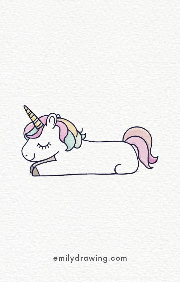 Lazy unicorn - Easy Cute Unicorn Drawing Ideas for kids