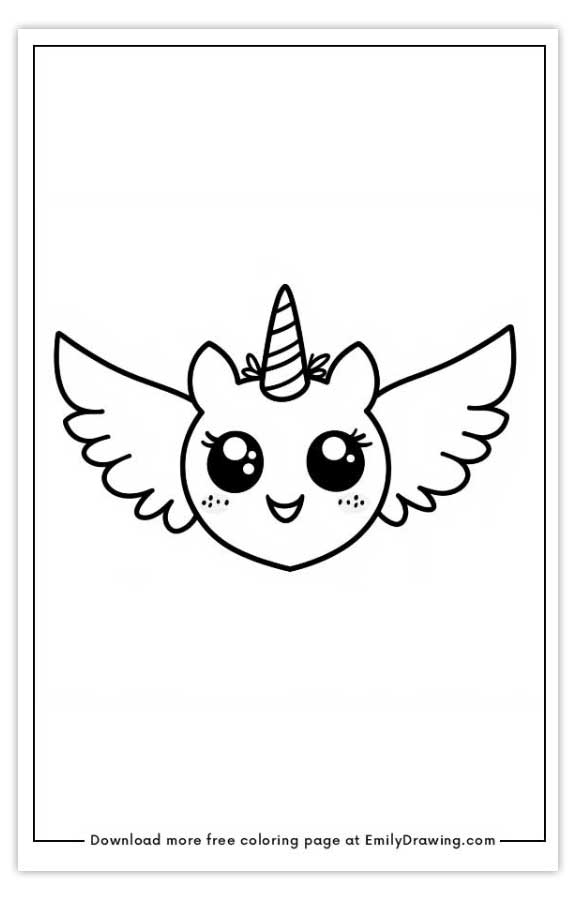 Free printable Unicorn Love Flying  coloring pages with PDF files for download and printing!