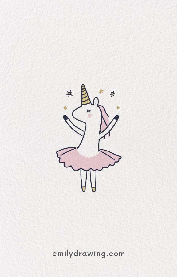 a unicorn ballerina - Easy Cute Unicorn Drawing Ideas for kids