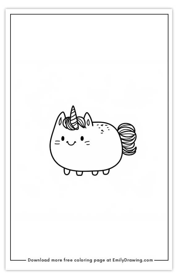 Free printable pusheen unicorn coloring pages with PDF files for download and printing!