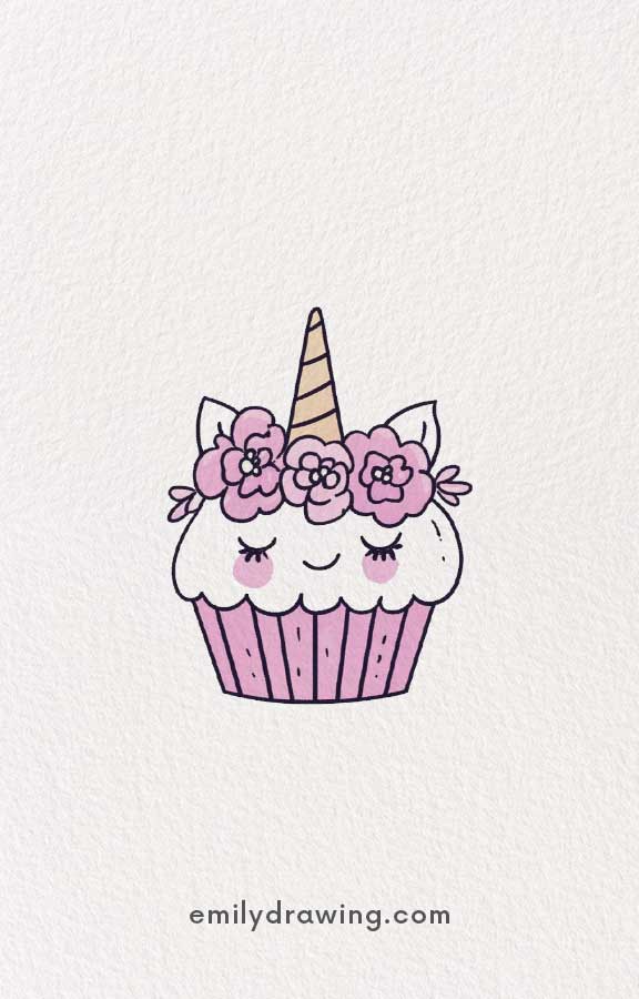 unicorn cupcake - Easy Cute Unicorn Drawing Ideas for kids