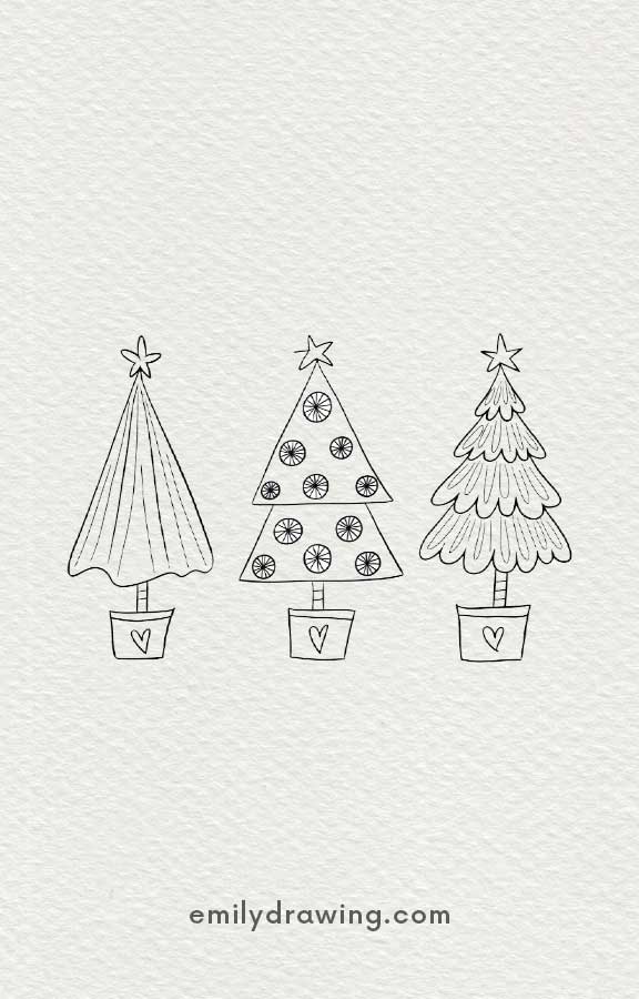 A Colorful Christmas Tree - Easy Cute Christmas Drawing Ideas for kids