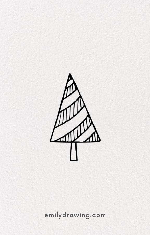 Solid black geometric tree design on white background.