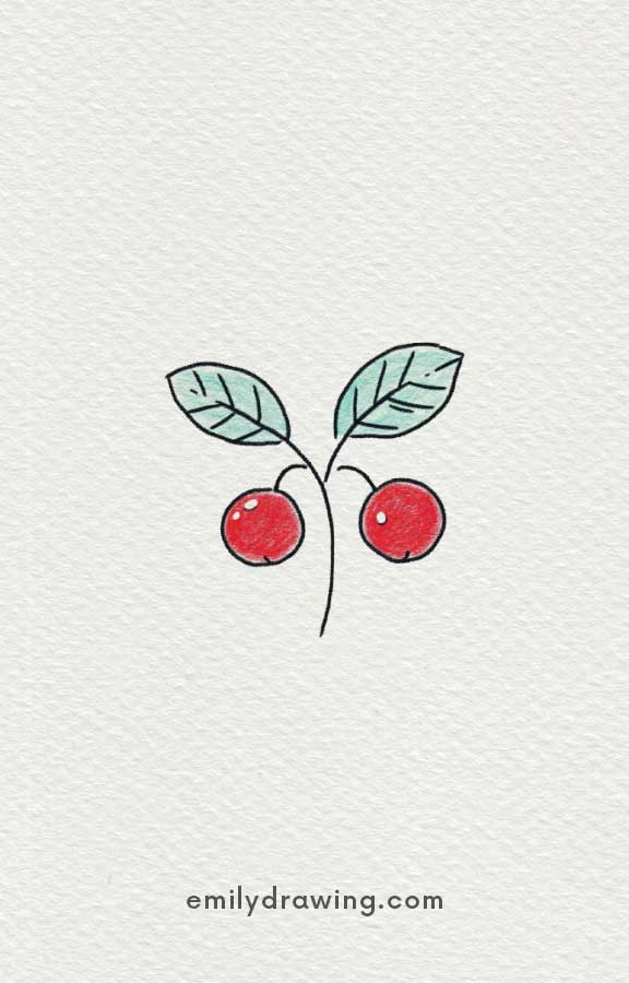 Christmas berries - Easy Cute Christmas Drawing Ideas for kids