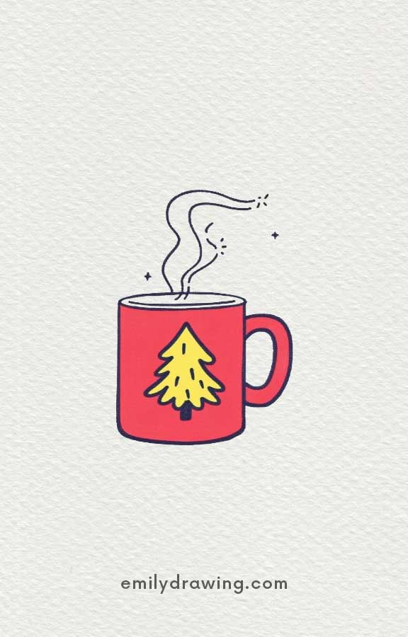 Christmas mug - Easy Cute Christmas Drawing Ideas for kids